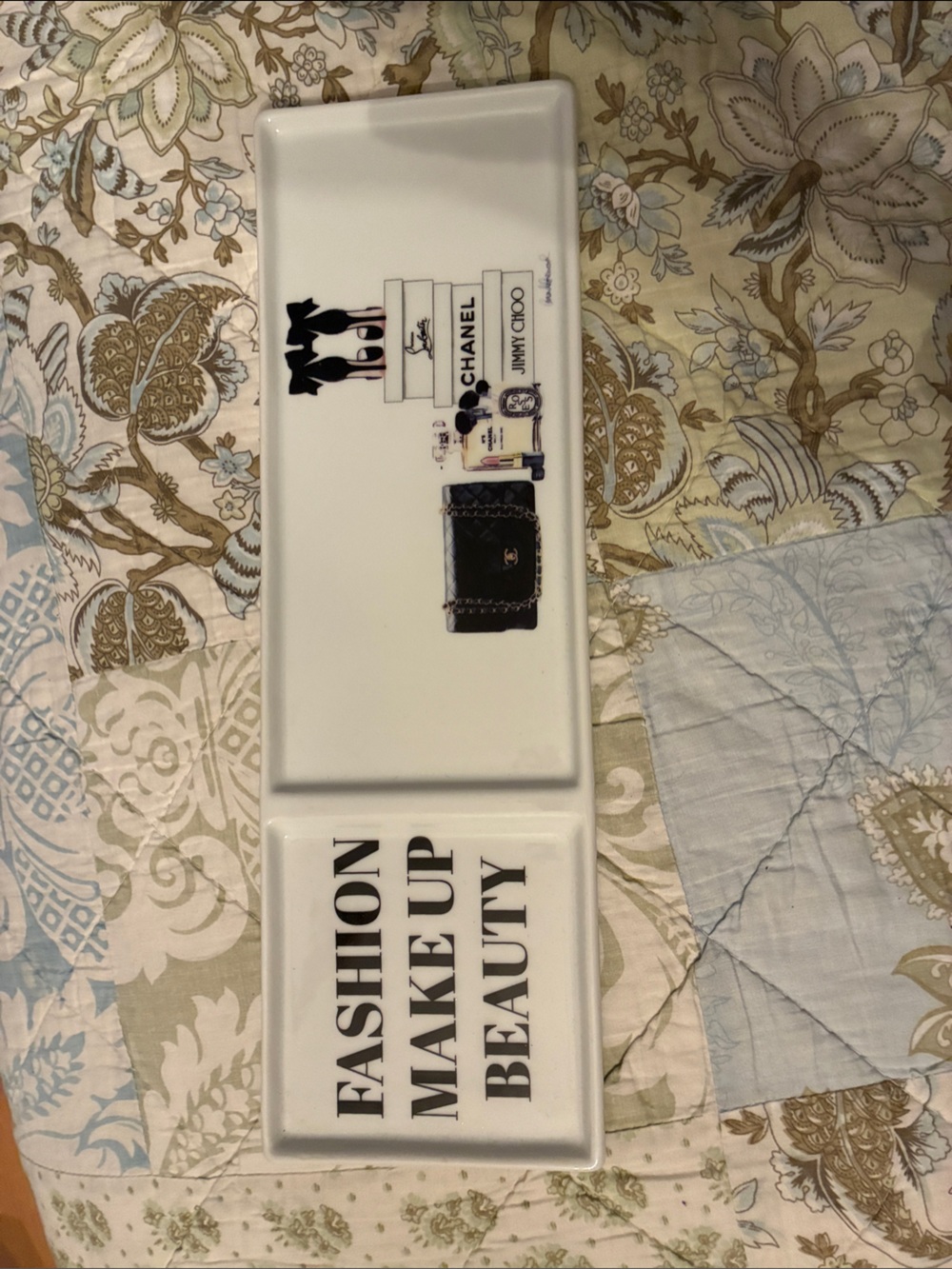 Amanda Greenwood Fashion Make Up Beauty Ceramic Tray - White
